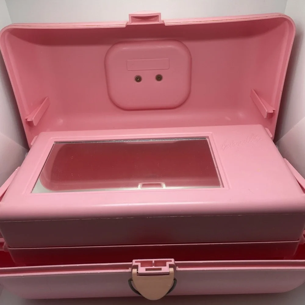 Vintage Pink Caboodles‎ Makeup Jewelry Carrying Case #2425 Jewelry Organizer